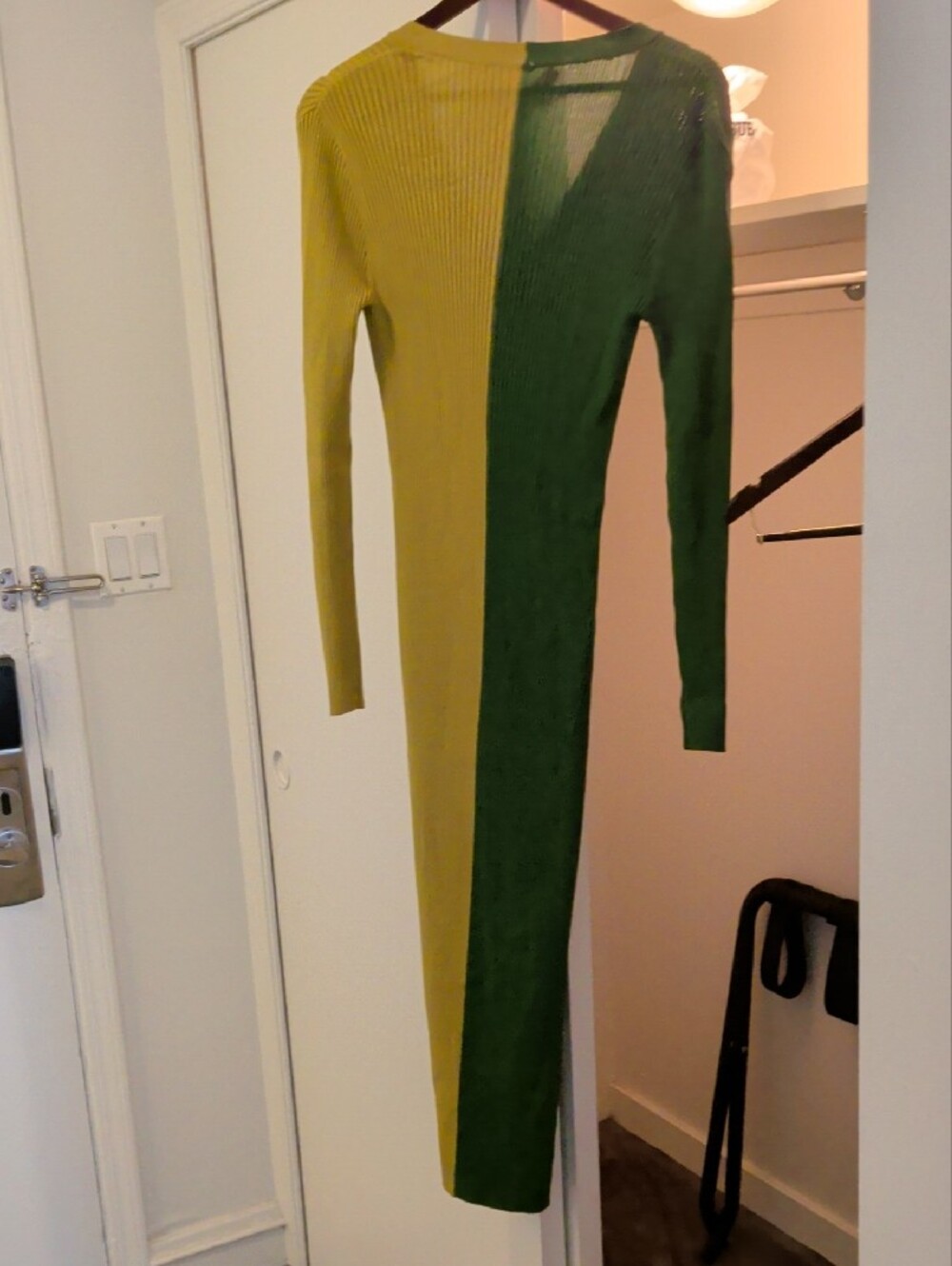 STAUD Two-Tone Green and Olive V-Neck Maxi Dress - Very Slimming - Picture 5 of 5
